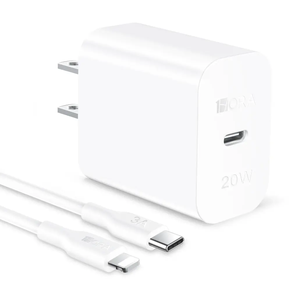 Cargador Pared 1HORA GAR154 PD 20W cable Tc a Lightning - Imagen 1