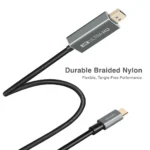 Cable Type-C To Display Port 4K 60Hz Nylon Braided 1.8m-6ft
