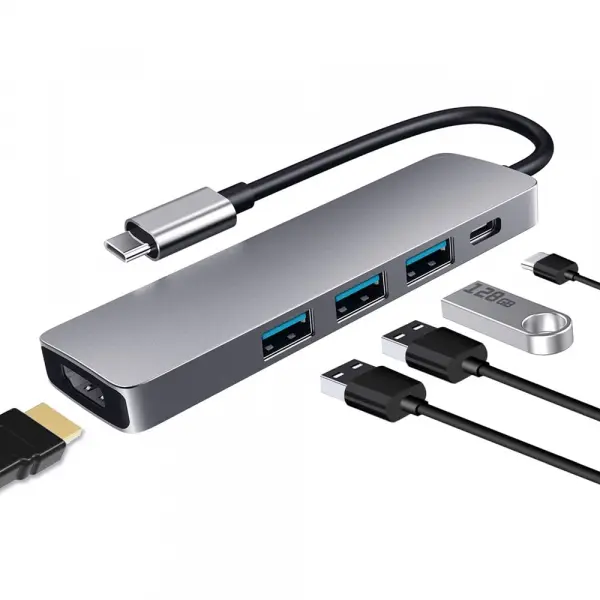 360f7c859950695ffd90322c44370839_Adaptador_Multipuerto_USB-C_5_en_1_4K_–_Hub_con_HDMI,_USB_y_Carga_PD_1442 Adaptador Multipuerto USB-C 5 en 1 4K – Hub con HDMI, USB y Carga PD - Imagen 1
