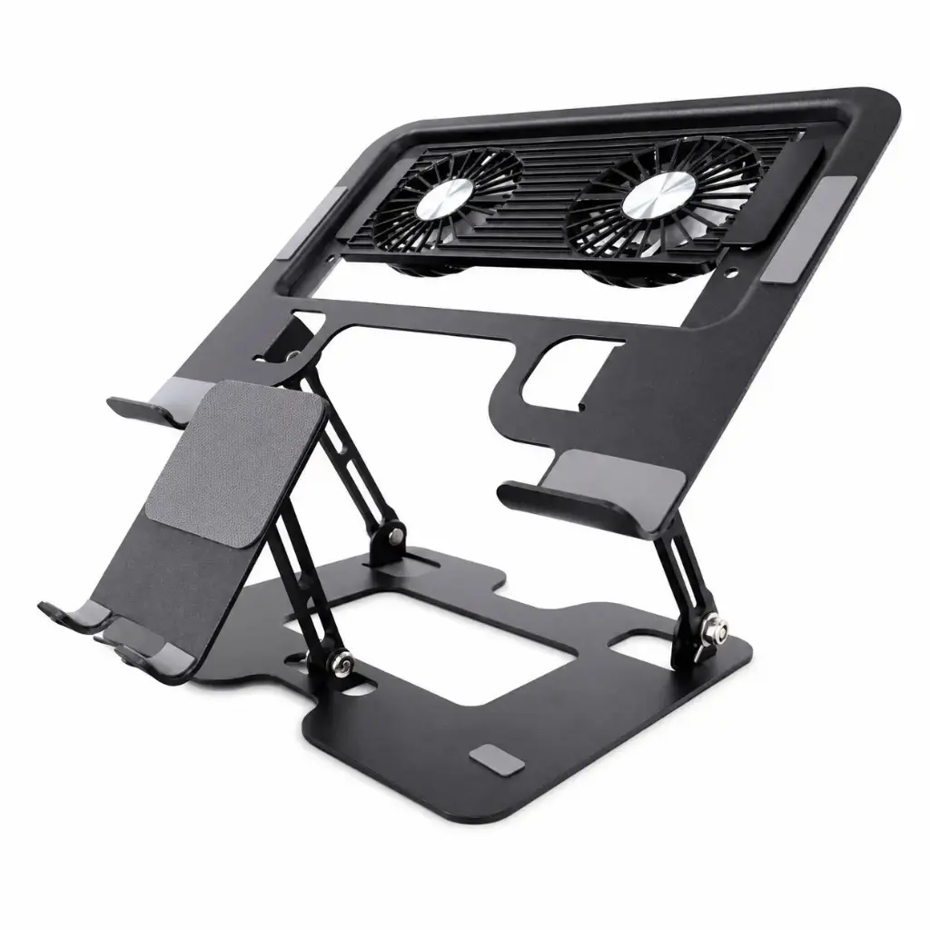 38d33a0ca765c9a7cc1e26d238054e5d_Holder_para_Laptop_de_Acero_con_Fan_Cooler_y_Soporte_de_Celular_Negro_1920 Holder para Laptop de Acero con Fan Cooler y Soporte de Celular Negro - Imagen 1