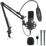 Maono AUA04 Kit de Micrófono y Podcasting Profesional USB Negro