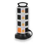 Regleta Vertical Multi-Toma de Corriente de 4 Niveles – Torre de Enchufes Multipuerto