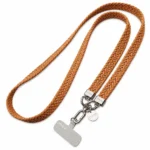 Lanyard Para Celular Tejido Trenzado con Gancho Metalico Marron