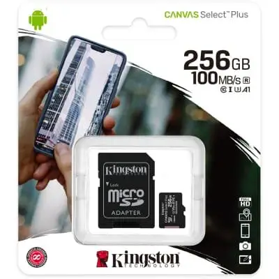 587523c5aa6dc1ced2d41d1748827ed8_Kingston_Canvas_Select_Plus_MicroSDXC_256GB_Clase_10_UHS-I_A1_con_Adaptador_SD_2116 Kingston Canvas Select Plus MicroSDXC 256GB Clase 10 UHS-I A1 con Adaptador SD - Imagen 1