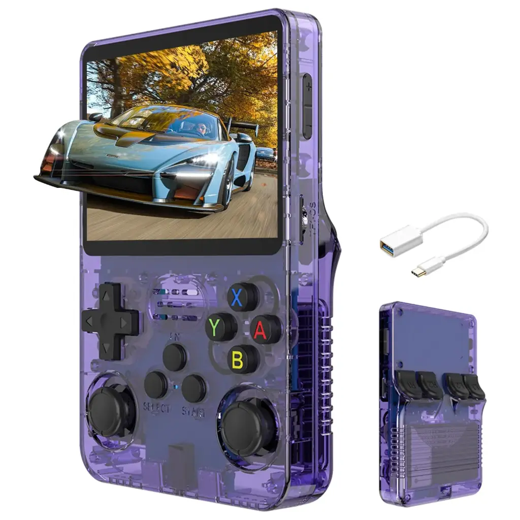 Consola de Video Juegos Retro Portátil R36s Morado (64GB) - Imagen 1