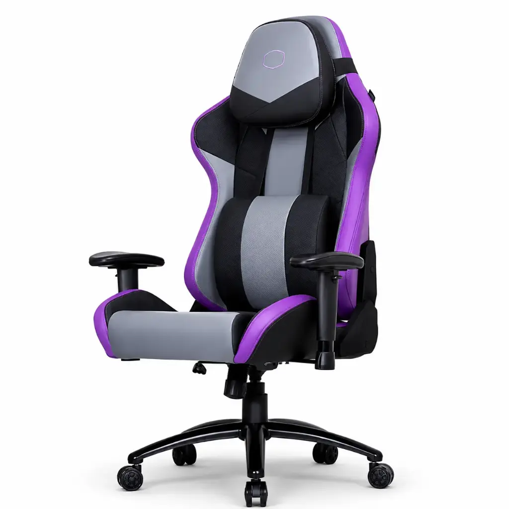 86382a3ae385075b09337121605131cc_Silla_gaming_Cooler_Master_Caliber_R3,_soporte_lumbar_ajustable,_Poliuretano_transpirable_Negro-Morado__CMI-GCR3-PR_2538 Silla gaming Cooler Master Caliber R3, soporte lumbar ajustable, Poliuretano transpirable Negro-Morado CMI-GCR3-PR - Imagen 1