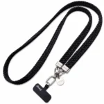 Lanyard Para Celular Tejido Trenzado con Gancho Metalico Negro