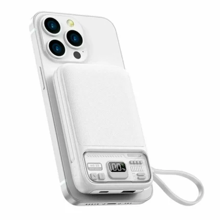 Power Bank 10000mAh 22.5W Magnetic con Cable Dual Integrado – Blanco