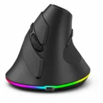 Ratón vertical inalámbrico ergonómico Bluetooth (BT1,BT2 + USB de 2.4 G) RGB