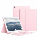 Case iPad 10.2 2021-10.5 2017 For Keyboard Bluetooth Rosado