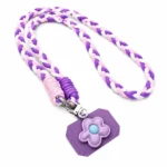 Lanyard para Celular con Flores Tejido trenzado Lila