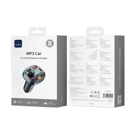 Wiwu MP3 Car A+C Fast Wireless Car Charguer 38W Wi-QC031