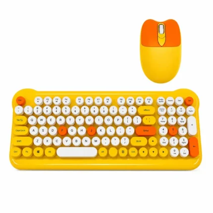 Wireless Keyboard and Mouse Set 2.4g AS-212 Yellow