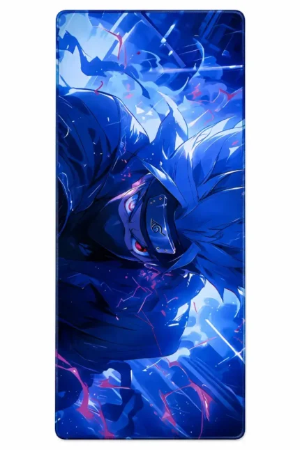 Mouse Pad Gamer XXL 80x30cm Diseño Anime Kakashi Sharingan Azul – Antideslizante
