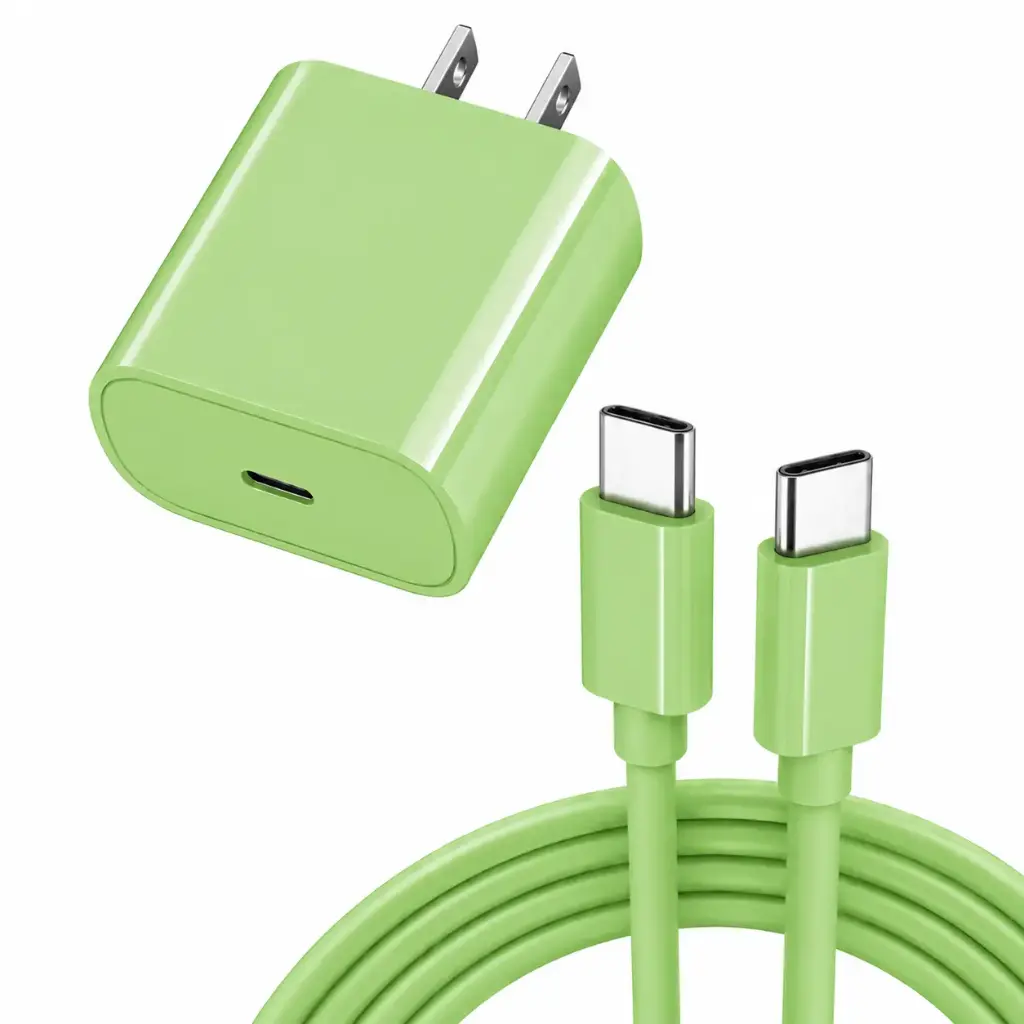 Cargador USB-C 25W Verde Genérico – Adaptador de Carga Rápida - Imagen 1