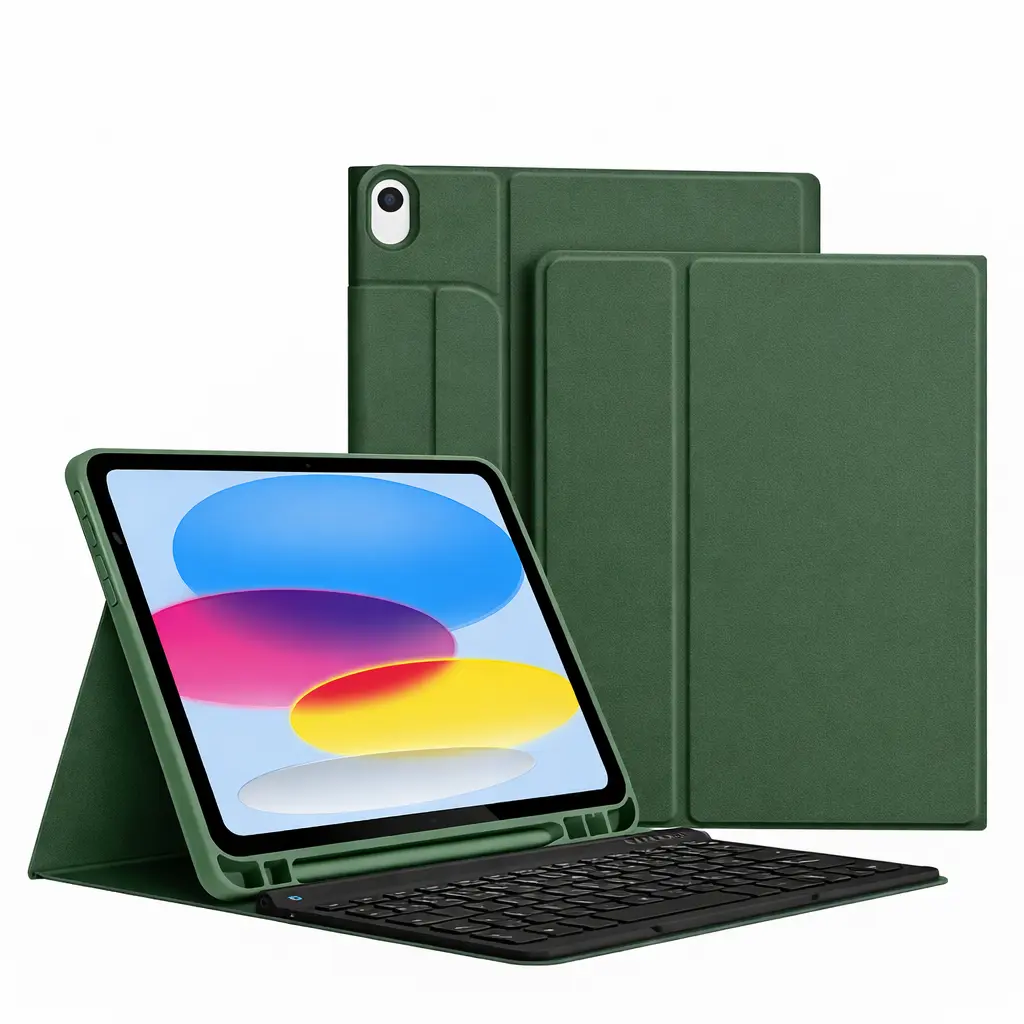 Case iPad 2 in 1 - 10.2,10.5 For Keyboard Bluetooth Verde Bosque - Imagen 1