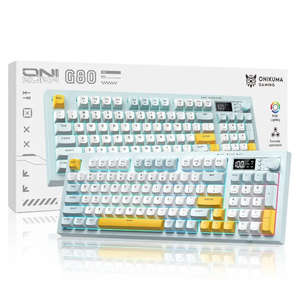 Onikuma Teclado Inalámbrico 94 Keys RGB (3 EN 1) G80 - Imagen 1
