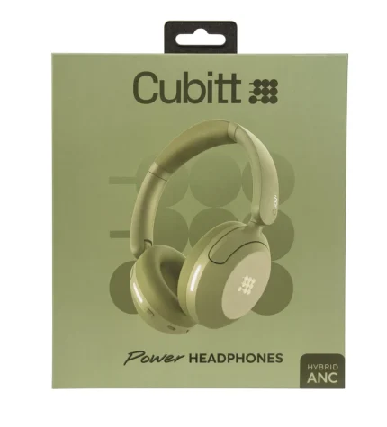 Cubitt Power Headphones ANC Verde CT-PWANC3 – Audífonos Inalámbricos con Cancelación de Ruido