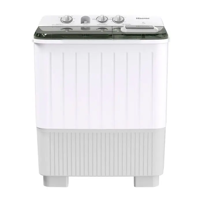 Lavadora-Semi-Automatica-Doble-Tina-Hisense-TTA1107N-10kg-Sin-Bomba-BlancoGris Lavadora Semi-Automática Doble Tina | Hisense TTA1107N | 10kg | Sin Bomba | Blanco/Gris - Imagen 1