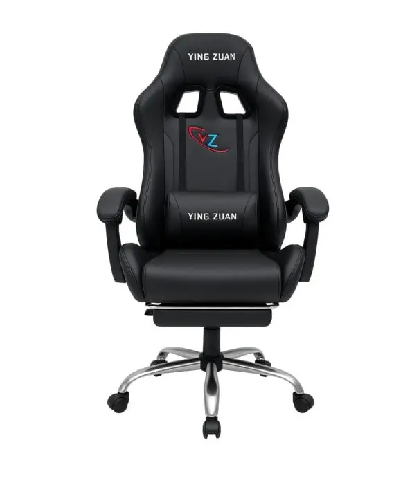 Silla-Gamer-Ergonomica-Negra-con-Posapies-Reclinable-SuperCool Silla Gamer Ergonomica Negra con Posapies Reclinable *SuperCool* - Imagen 1