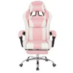 Silla Gamer Ergonomica Rosada con Posapies Reclinable *SuperCool*