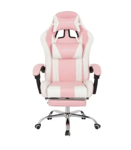 Silla Gamer Ergonomica Rosada con Posapies Reclinable *SuperCool*